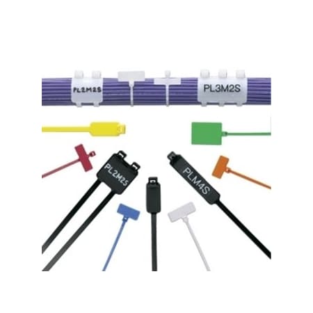 Panduit Marker Cable Tie, 14.6 in L, 4 in Max Bundle Dia., Natural, Nylon 6/6, 50 lb Strength, 100 PK PLM4S-C